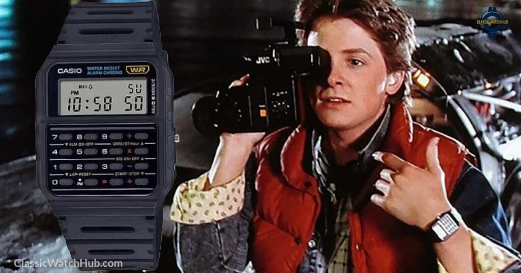 Watches in Moves : Casio CA53W Twincept Databank - "Back to The Future" (1985) | The Classic Watch Hub